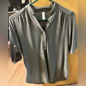 Olive green silky shirt